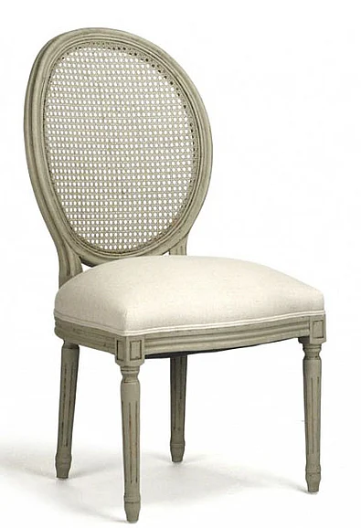 Zentique Medallion Cane Back Side Chair in Faux Olive Green (Set of 2) B004 Cane 432 A003