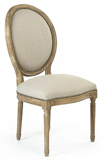 Zentique Medallion Side Chair in Limed Gray Oak (Set of 2) B004 E272 A003 w/ Nailhead