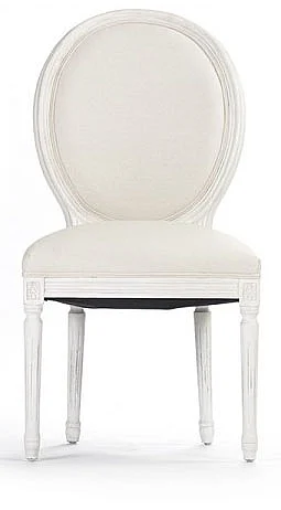 Zentique Medallion Side Chair in Antique White (Set of 2) B004 302-1 C004