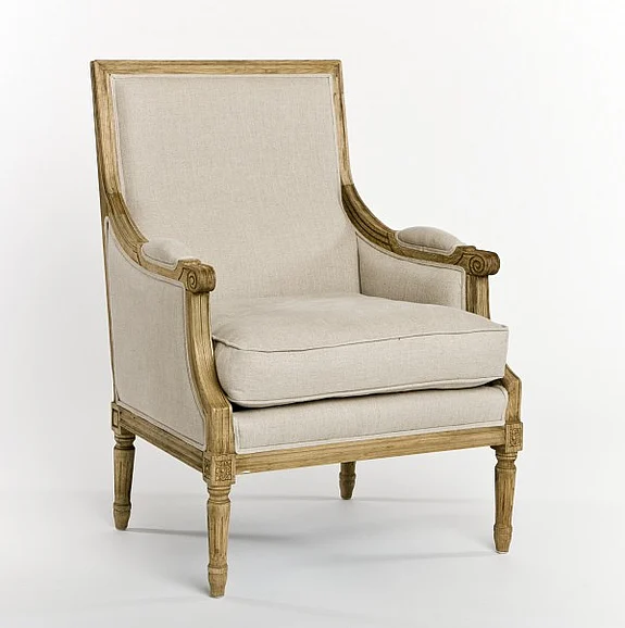 Zentique Louis Club Chair in Natural B007 E255 A003
