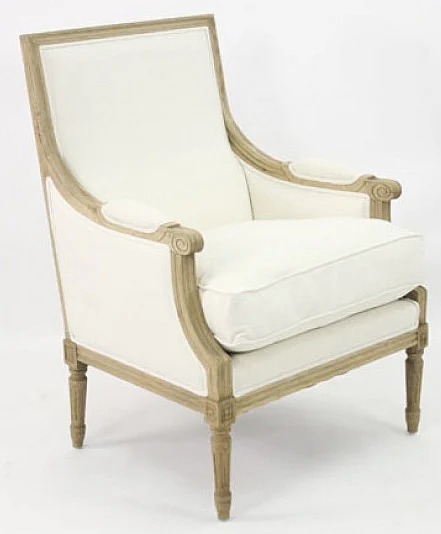 Zentique Louis Club Chair in White B007 E255 C004