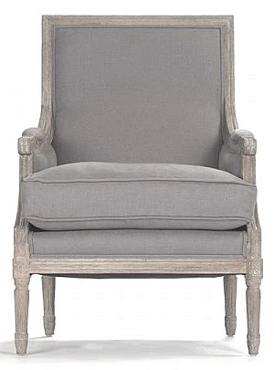 Zentique Louis Club Chair in Limed Grey Oak B007 E272 A048