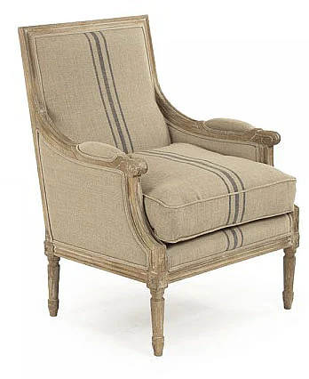 Zentique Louis Club Chair in Limed Gray Oak B007 E272 A033