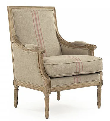 Zentique Louis Club Chair in Limed Gray Oak B007 E272 A034