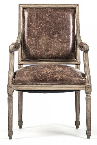 Zentique Louis Arm Chair in Recycled Oak (Set of 2) B008 E255-3 CP035