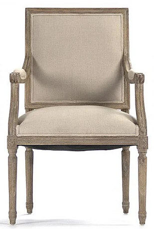Zentique Louis Arm Chair in Limed Grey Oak (Set of 2) B008 E272 A003