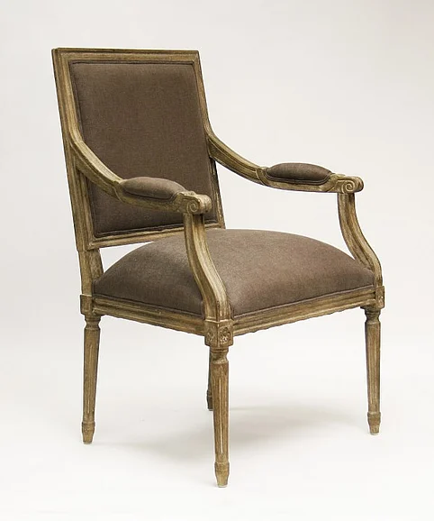 Zentique Louis Arm Chair in Limed Grey Oak (Set of 2) B008 E272 A008
