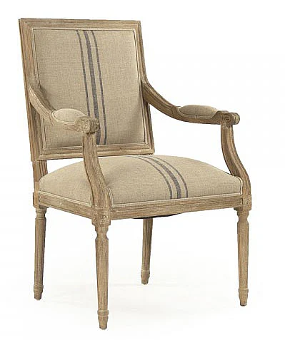 Zentique Louis Arm Chair in Limed Gray Oak (Set of 2) B008 E272 A033
