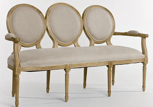 Zentique Medallion Bench in Natural Oak B009-3 E255 A003