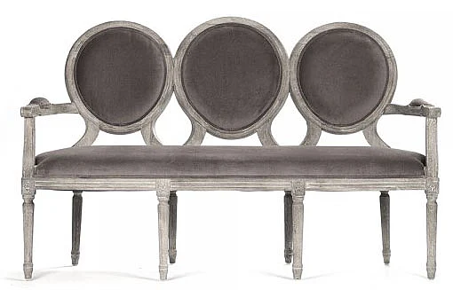 Zentique Medallion Settee in Limed Grey Oak B009-3 E272 V011