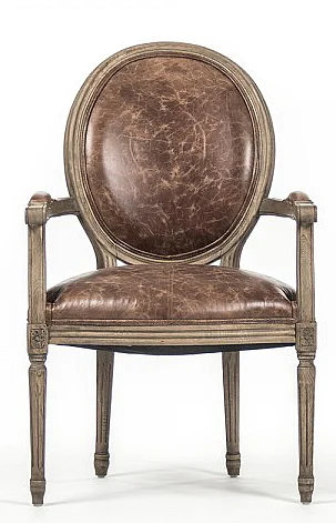Zentique Medallion Arm Chair in Recycled Oak (Set of 2) B009 E255-3 CP035