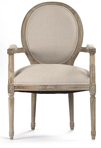 Zentique Medallion Arm Chair in Limed Grey Oak (Set of 2) B009 E272 A003