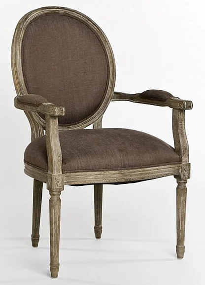 Zentique Medallion Arm Chair in Limed Grey Oak (Set of 2) B009 E272 A008