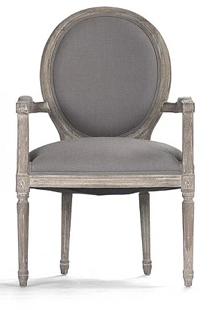 Zentique Medallion Arm Chair in Limed Grey Oak (Set of 2) B009 E272 A048