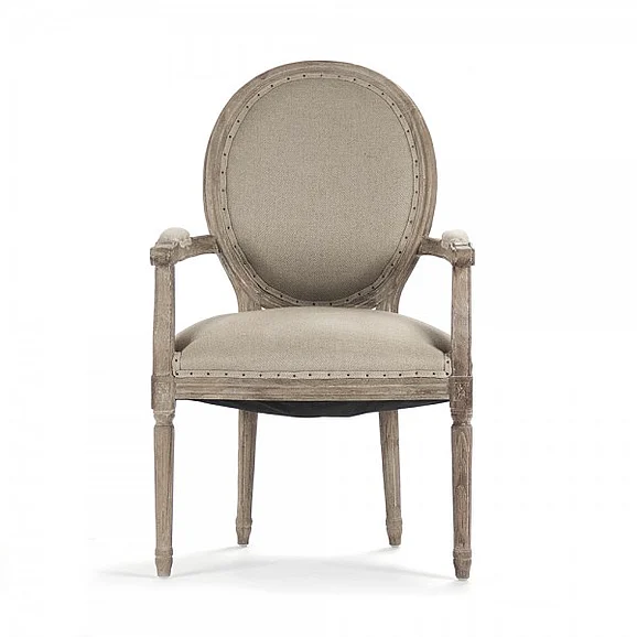 Zentique Medallion Arm Chair in Limed Grey Oak (Set of 2) B009 E272 H009