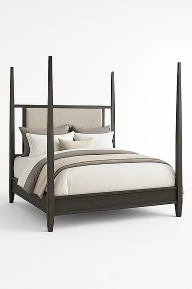 Avalon Furniture King Poster Bed in Charcoal
