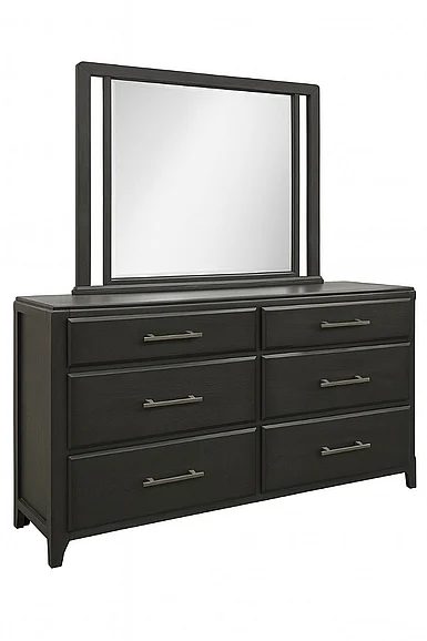 Avalon Furniture Dresser with Mirror in Charcoal B00902 DM
