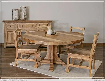 IFD Marquez 5pc Round Dining Table Set in Two Tone