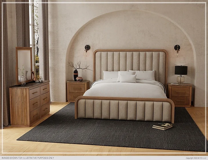 IFD Mezquite 2pc Upholstered Platform Bedroom Set