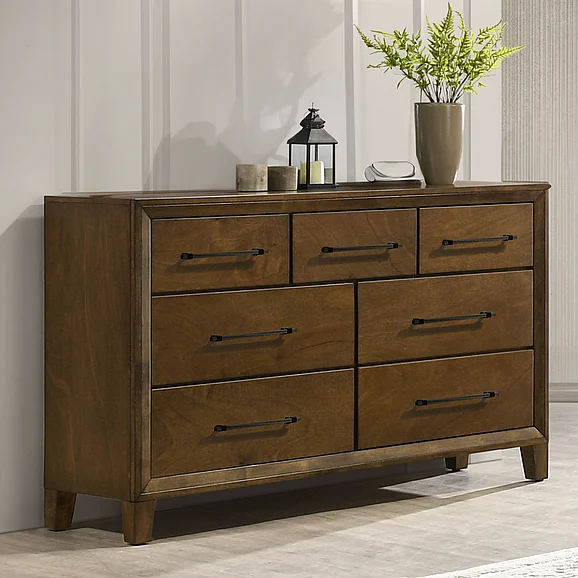 New Classic Ballard 7 Drawer Dresser in Walnut B0182-050 PROMO