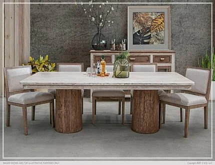 IFD Sahara 5pc Rectangular Dining Table Set in Cream/Caramel