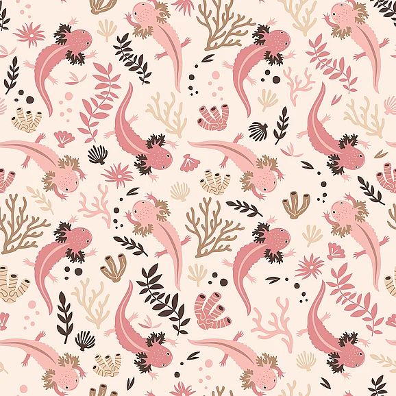 York RoomMates Axolotl Pink Underwater Garden Peel & Stick Wallpaper RMWS1247
