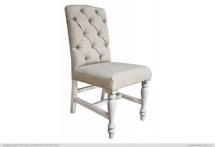 IFD Rock Valley Upholstered Chair in White (Set of 2) IFD1923CHR