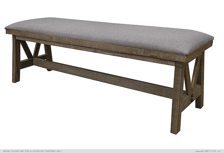 IFD Loft Brown Bench in Gray IFD6441BEN