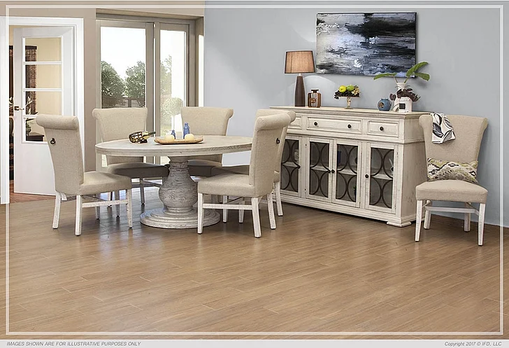 IFD Bonanza 5pc Round Dining Set in Ivory