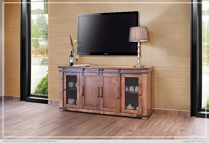IFD Parota 70" TV Stand in Natural Wood IFD867STAND-70