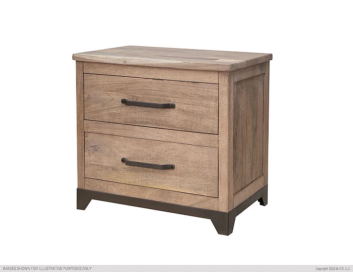 IFD Parota Night Stand w/2 Drawers in Natural IFD8681NTS
