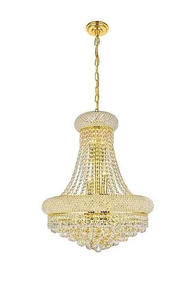 Elegant Primo 14 Light Gold Chandelier Clear Royal Cut Crystal V1800D20G/RC
