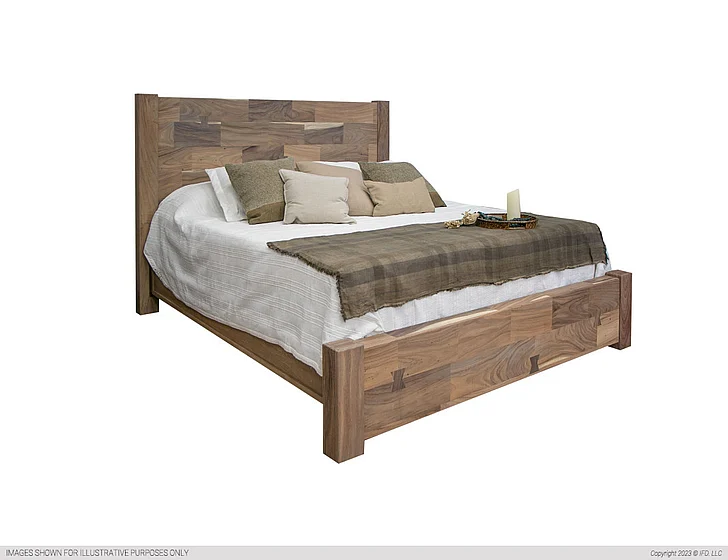 IFD Parota Queen Panel Bed in Natural