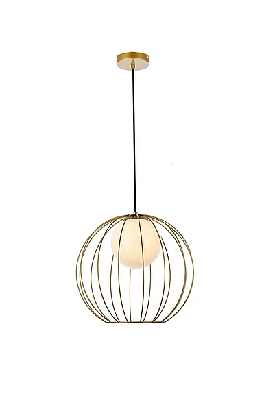 Elegant Wetzel 1 Light Brass Pendant LD2345BR