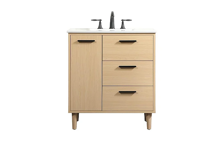 Elegant 30 In. Bathroom Vanity in Maple VF47030MMP