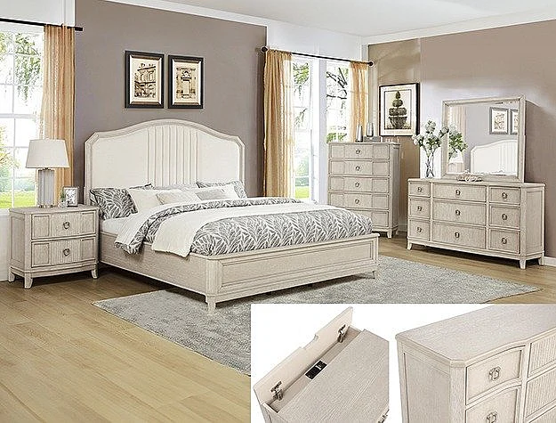 Crown Mark Napoli 4-Piece Panel Bedroom Set