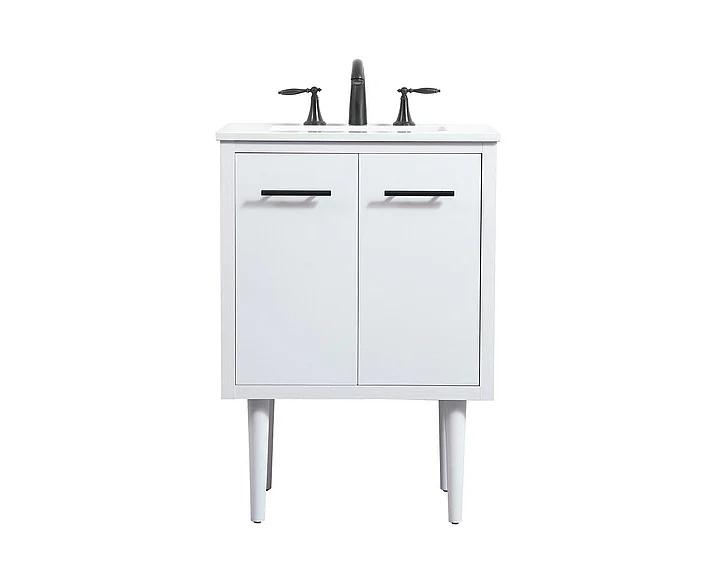 Elegant 24 In. Single Bathroom Vanity in White VF48024MWH CLOSEOUT