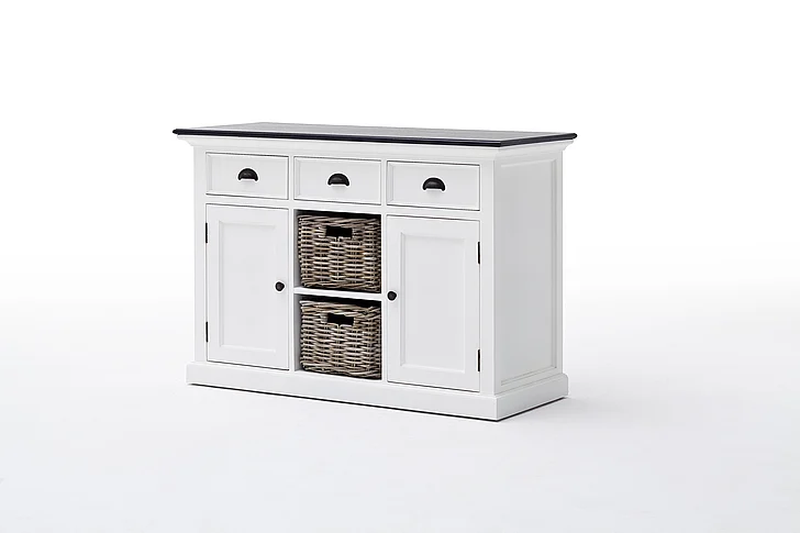 Nova Solo Halifax Contrast Buffet with 2 Baskets in White B129CT