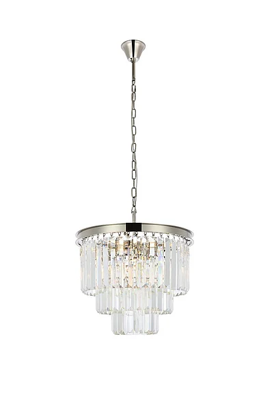 Elegant Sydney 9 Light Polished Nickel Chandelier Clear Royal Cut Crystal 1231D20PN/RC