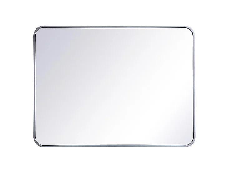 Elegant Soft Corner Metal Rectangular Mirror 27X36 In. in Silver MR802736S