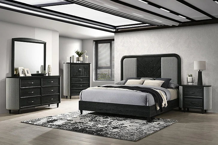New Classic Skyline 2pc Panel Bedroom Set in Onyx