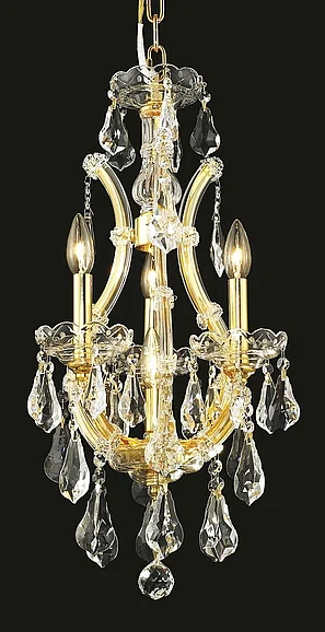 Elegant Maria Theresa 4 Light Gold Chandelier Clear Royal Cut Crystal 2801D12G/RC
