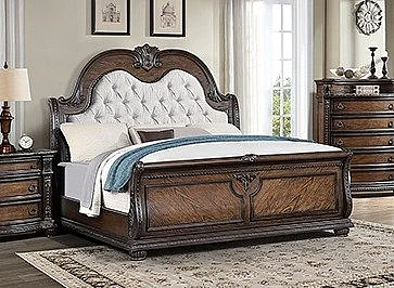 Crown Mark Stanley King Arch Bed in Coffee Brown