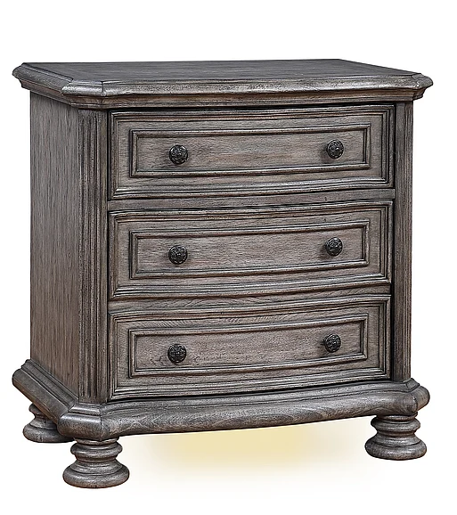 Avalon Furniture B01623 3 Drawer Nightstand in Sandblasted Gray B01623 N-C
