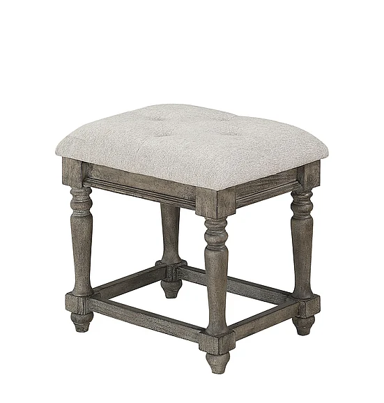 Avalon Furniture Lake Way Vanity Bench in Sandblasted Gray Pecan B01623-VNB