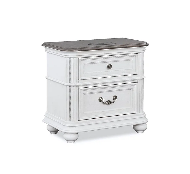 Avalon Furniture West Chester Nightstand in Weathered Oak and White B0162N TS
