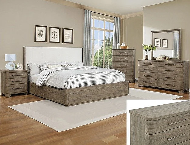 Crown Mark Veranda 4-Piece Upholstered Panel Bedroom Set