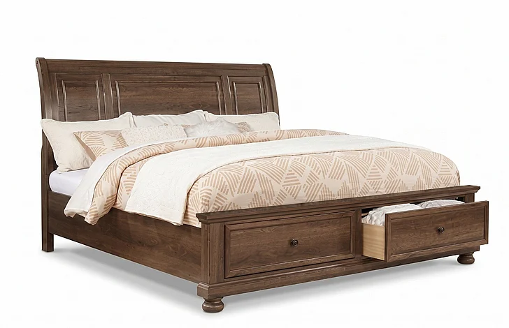 Crown Mark Claribelle Queen Storage Bed in Walnut