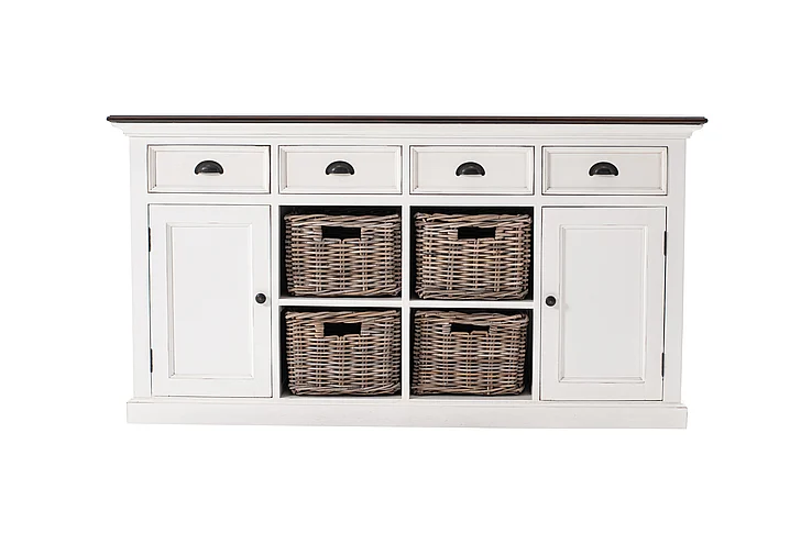 Nova Solo Halifax Accent Buffet in Distressed White & Deep Brown B189TWD
