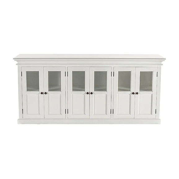 Nova Solo Halifax Buffet with 6 Glass Doors in Classic White B195
